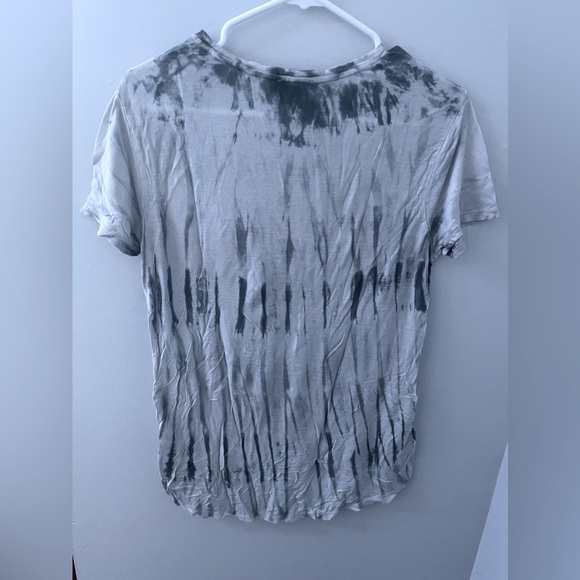 Lord & Taylor Grey & White Tie Die Crew Neck T-Shirt, Loose Fit - Picture 2 of 2